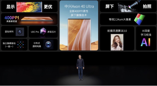 中興Axon 40系列正式亮相：首發第三代屏下攝像技術